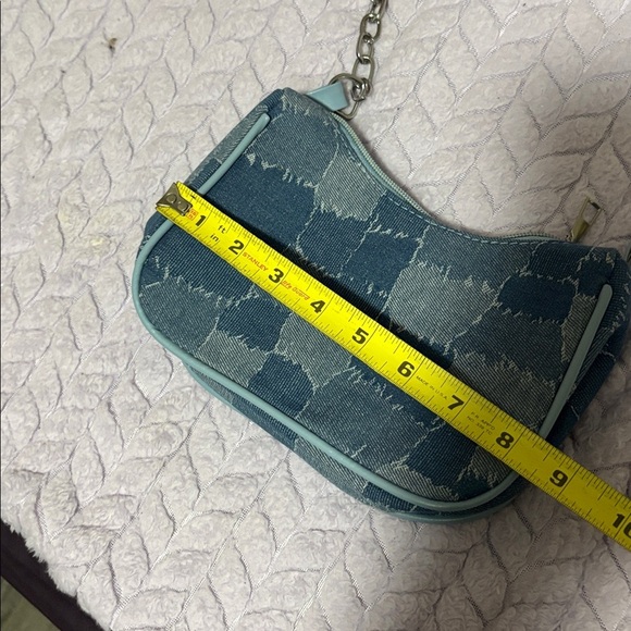 Blue Denim Patchwork Shoulder Bag - Picture 8 of 10